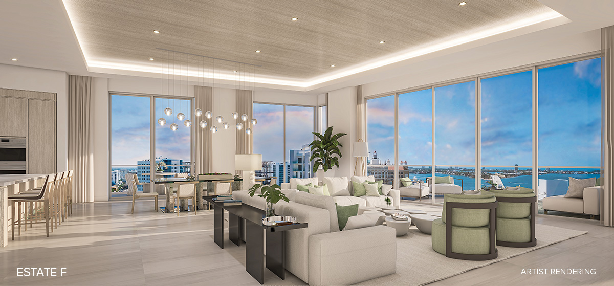 Interior great room with view
